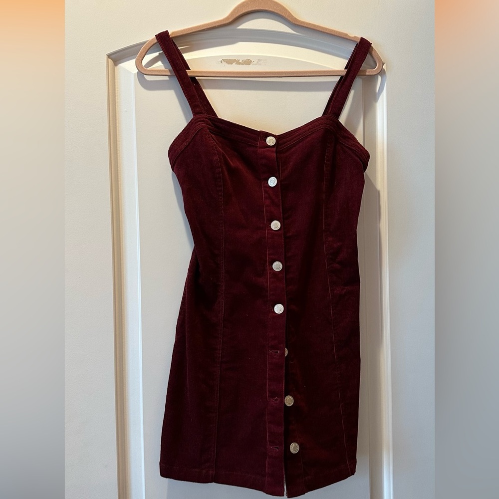 Maroon Button up Dress